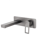 Wonzon & Woghand Frame Смеситель для раковины встраиваемый, излив 18,4 см, цвет: темный графит WW-88869010-BGM