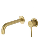 Wonzon & Woghand Stick Смеситель для раковины встр, излив 19,5 см, цвет: брашированное золото WW-88869017-BG