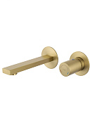 Wonzon & Woghand Смеситель для раковины встраиваемый, излив 18 см, цвет: брашированное золото WW-105-BG