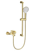 Wonzon & Woghand Смеситель для ванны с душевым гарнитуром, цвет: брашированное золото WW-C2501-BG