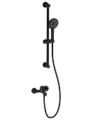 Wonzon & Woghand Смеситель для ванны с душевым гарнитуром, цвет: черный матовый WW-4560-MB