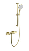 Wonzon & Woghand Смеситель для ванны термостатический с душевым гарнитуром, цвет: брашир. золото WW-C2017-A-BG
