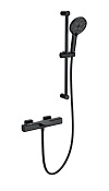 Wonzon & Woghand Смеситель для ванны термостатический с душевым гарнитуром, цвет: черный матовый WW-C2017-A-MB
