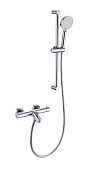 Wonzon & Woghand Смеситель для ванны термостатический с душевым гарнитуром, цвет: хром глянцевый WW-C2002-A-CR