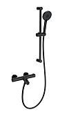 Wonzon & Woghand Смеситель для ванны термостатический с душевым гарнитуром, цвет: черный матовый WW-C2002-A-MB