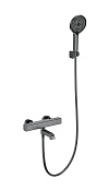 Wonzon & Woghand Stay Смеситель для ванны термостатический с душем, цвет: темный графит WW-B2016-A1-BGG