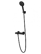 Wonzon & Woghand Muse Смеситель для душа накладной, с ручным душем, скрытый излив, цвет: черный мат. WW-A30902-MB