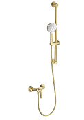Wonzon & Woghand Смеситель для ванны с душевым гарнитуром без излива, цвет: брашированное золото WW-4570-BG