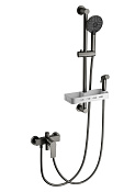 Wonzon & Woghand Смеситель для ванны с душевым гарнитуром и гигиеническим душем, цвет: темный графит WW-A31003-BGG