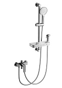 Wonzon & Woghand Смеситель для ванны с душевым гарнитуром и гигиеническим душем, цвет: хром глянец WW-A31003-CR