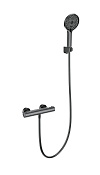 Wonzon & Woghand Inn Смеситель для ванны термостатический с душем, без излива, цвет: темный графит WW-B2012-A-BGG