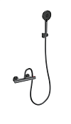 Wonzon & Woghand Inn Смеситель для ванны термостатический с душем, без излива, цвет: темный графит WW-B1005-A-BGG