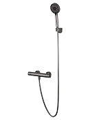 Wonzon & Woghand Inn Смеситель для ванны термостатический с душем, без излива, цвет: темный графит WW-B2029-A-BGG