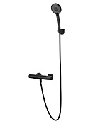 Wonzon & Woghand Inn Смеситель для ванны термостатический с душем, без излива, цвет: черный матовый WW-B2029-A-MB