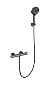 Wonzon & Woghand Inn Смеситель для ванны термостатический с душем, без излива, цвет: темный графит WW-B3013-A-BGG