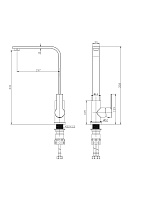 Wonzon & Woghand Смеситель для кухни, изливом 19,7 см, цвет: черный матовый WW-AE4550-MB