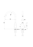 Wonzon & Woghand Смеситель для кухни, изливом 20,6 см, цвет: черный матовый WW-AE4554-MB