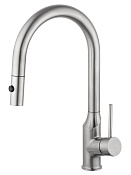 Wonzon & Woghand Смеситель для кухни с выдвижным изливом 21,4 см, цвет: брашированный никель WW-A21252-BS