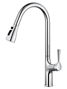 Wonzon & Woghand Смеситель для кухни с выдвижным изливом 20,1 см, цвет: хром глянцевый WW-AE54123-CR