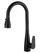 Wonzon & Woghand Смеситель для кухни с выдвижным изливом 21,3 см, цвет: черный матовый WW-121E201B-MB