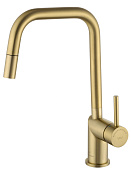Wonzon & Woghand Смеситель для кухни с выдвижным изливом 19,89 см, цвет: брашированное золото WW-6018-BG