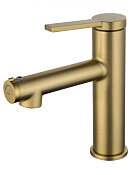 Wonzon & Woghand Смеситель для раковины с доп. изливом, без д/к, излив 11,2 см, цвет: браш. золото WW-H1017-BG