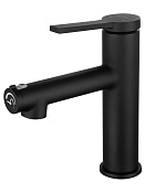 Wonzon & Woghand Смеситель для раковины с доп. изливом, без д/к, излив 11,2 см, цвет: черный мат. WW-H1017-MB