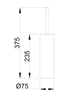 Nofer Escobilleros Ершик для унитаза настенный, колба из нержавеющей стали, цвет: хром 09073.B