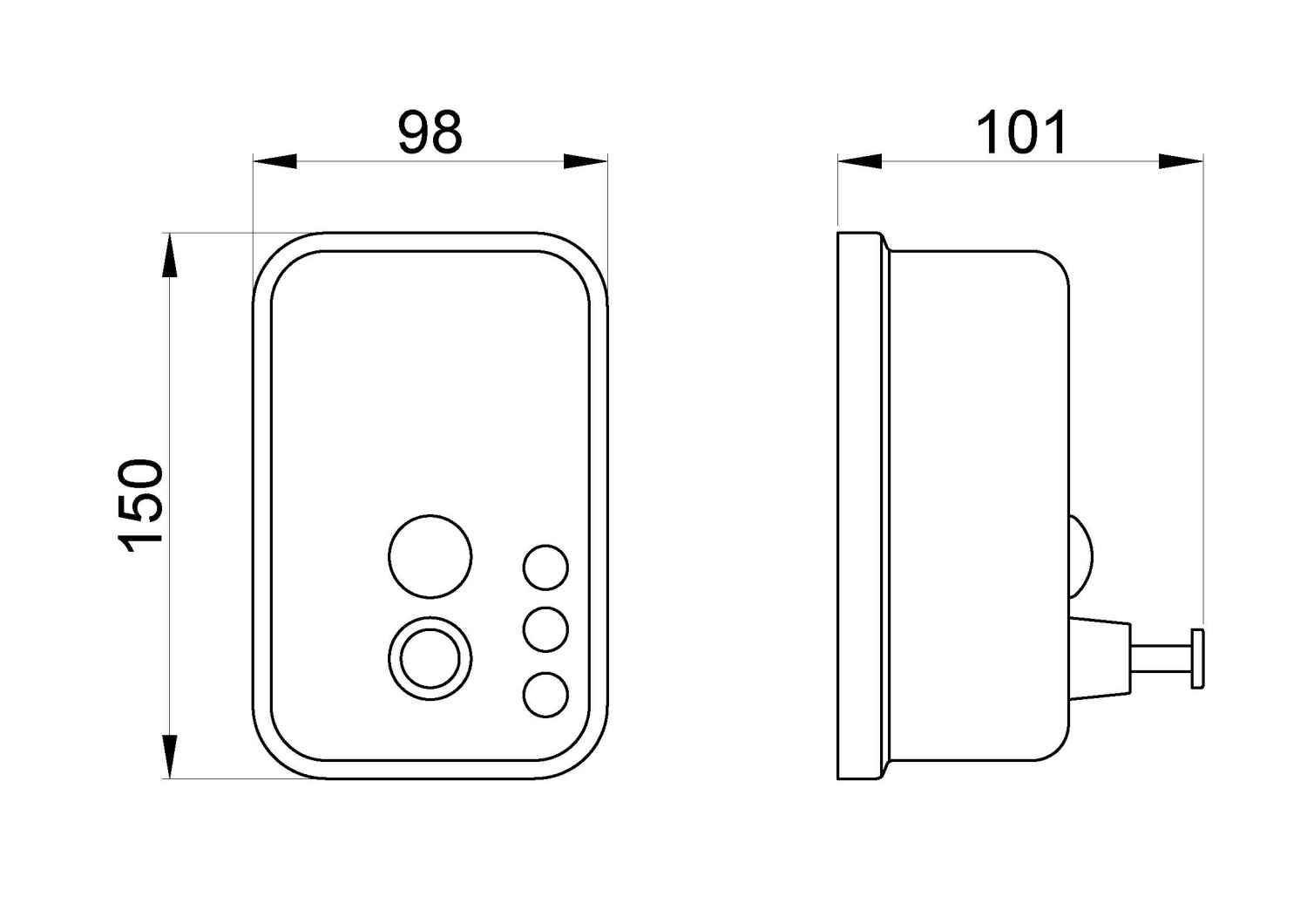 Nofer Inox Дозатор для жидкого мыла, подвесной, цвет: хром 03001.06.B