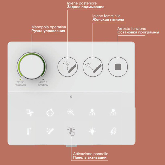 Catalano Cataclean Унитаз подвесной с функцией биде, смыв торнадо, цвет: белый глянцевый 01-1111590001