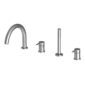 Fima Carlo Frattini Snap Смеситель на борт ванны с ручным душем, цвет: chrome F3124NCR