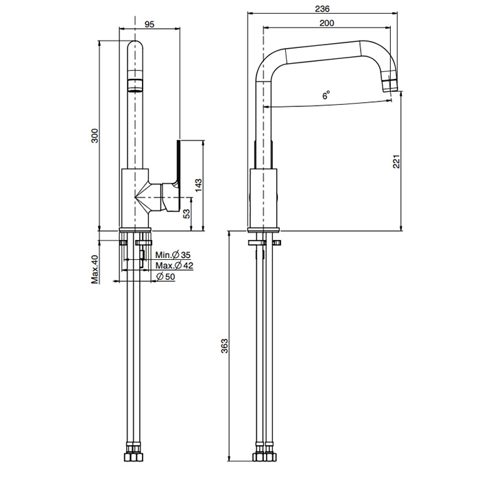 Fima Carlo Frattini Kitchen Смеситель для кухни, поворотный излив, цвет: chrome F3137/1CR