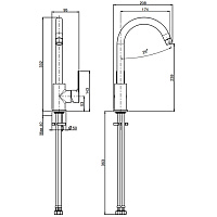 Fima Carlo Frattini Kitchen Смеситель для кухни, поворотный излив, цвет: chrome F3137/3CR