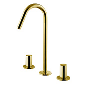 Fima Carlo Frattini So Смеситель для раковины, на 3 отверстия, д/к, излив 12,4 см, цвет: gold F3191COR