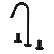 Fima Carlo Frattini So Смеситель для раковины, на 3 отверстия, д/к, излив 12,4 см, цвет: black matt F3191CNS