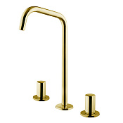 Fima Carlo Frattini So Смеситель для раковины, на 3 отверстия, д/к, излив 16 см, цвет: gold F3191DOR