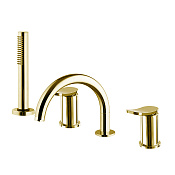 Fima Carlo Frattini Flo' Смеситель на борт ванны с ручным душем, цвет: gold F3814NOR