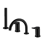 Fima Carlo Frattini Flo' Смеситель на борт ванны с ручным душем, цвет: black matt F3814NNS