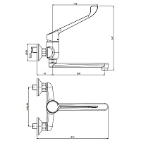 Fima Carlo Frattini Collettivita Смеситель на раковину с длинной ручкой, излив 20 см, цвет: chrome F3836LCCR