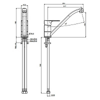 Fima Carlo Frattini Collettivita Смеситель на раковину с длинной ручкой, излив 21,7 см, цвет: chrome F3837/LCCR