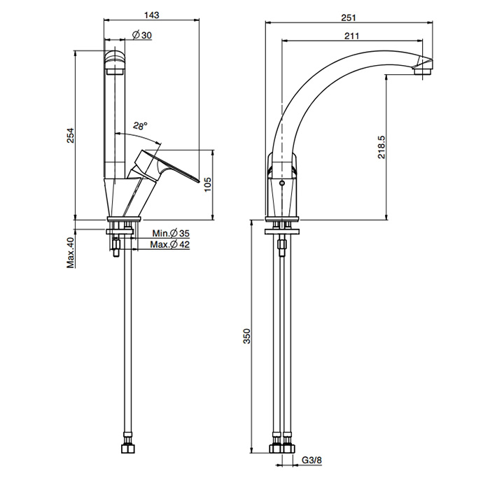 Fima Carlo Frattini Kitchen Смеситель для кухни, поворотный излив, Energy Saving, цвет: chrome F3847/2CR.ES