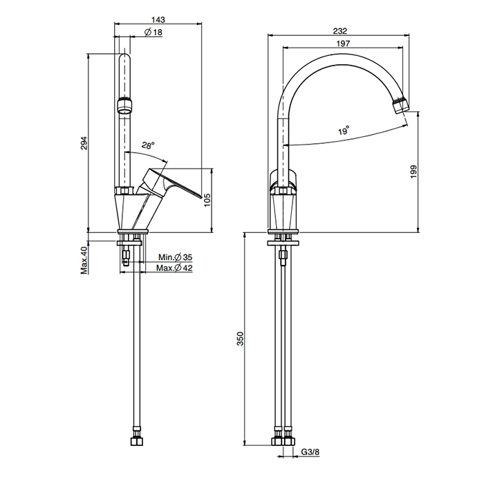 Fima Carlo Frattini Kitchen Смеситель для кухни, поворотный излив, Energy Saving, цвет: chrome F3897/1CR.ES