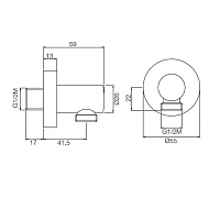Fima Carlo Frattini Wellness Шланговое подключение без держателя душа 1/2х1/2, цвет: gold F2172OR