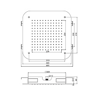 Fima Carlo Frattini Wellness Потолочный душ 42х42 см, встраиваемый, 1 режим, цвет: chrome F2417CR