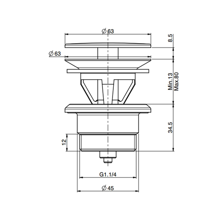 Fima Carlo Frattini Sottolavabo Донный клапан универсальный, цвет: chrome F2678CR