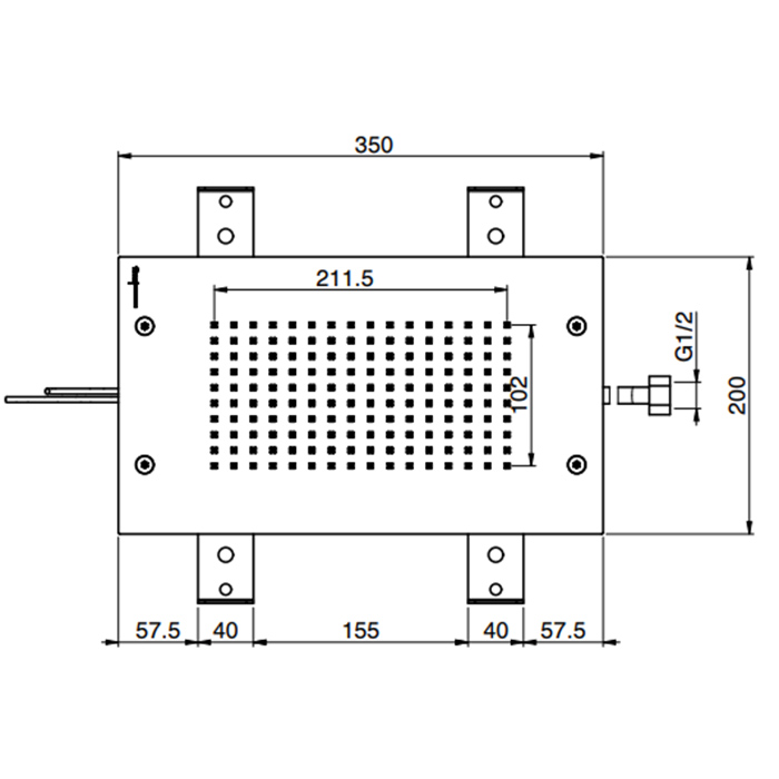 Fima Carlo Frattini Wellness Потолочный душ 35х20 см, встраиваемый, 1 режим, цвет: chrome F2825CR