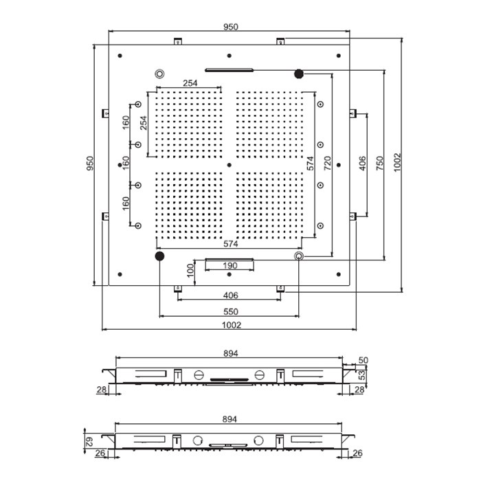 Fima Carlo Frattini Wellness Потолочный душ 95х95 см, встраиваемый, 3 режима, цвет: chrome F2900CR