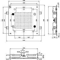 Fima Carlo Frattini Soffioni Потолочный душ 50х50 см, встраиваемый, 2 режима, цвет: black matt F2902NS