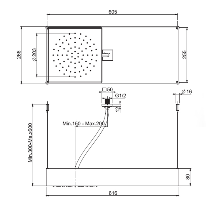 Fima Carlo Frattini Wellness Верхний душ 62х26 см, 1 режим, цвет: chrome F2993SCR