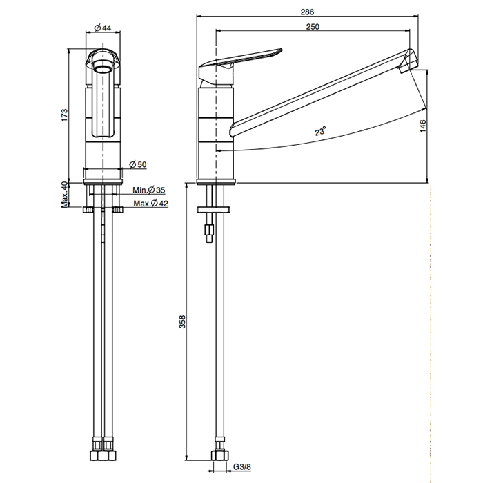 Fima Carlo Frattini Kitchen Смеситель для кухни, поворотный излив, Energy Saving, цвет: chrome F3007CR.ES